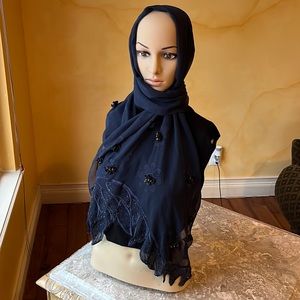 100% silk hijab scarf with design